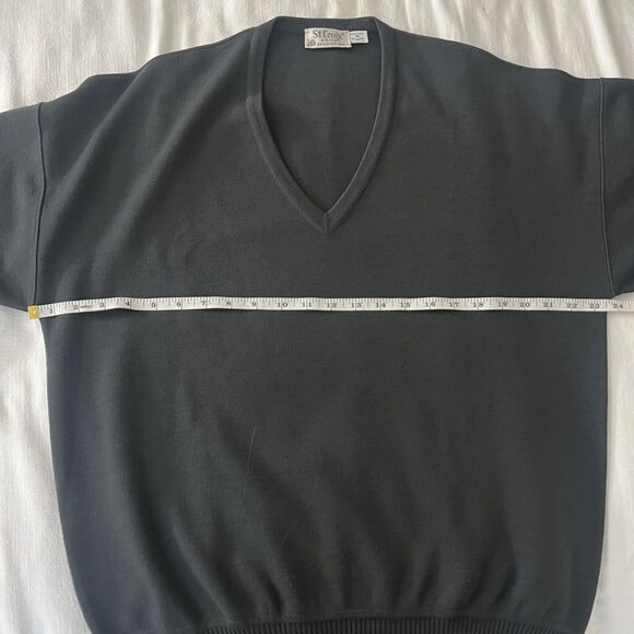 St.‎ Croix Knits Men’s 100% Wool V Neck Sweater Sz M Vintage - Picture 10 of 11